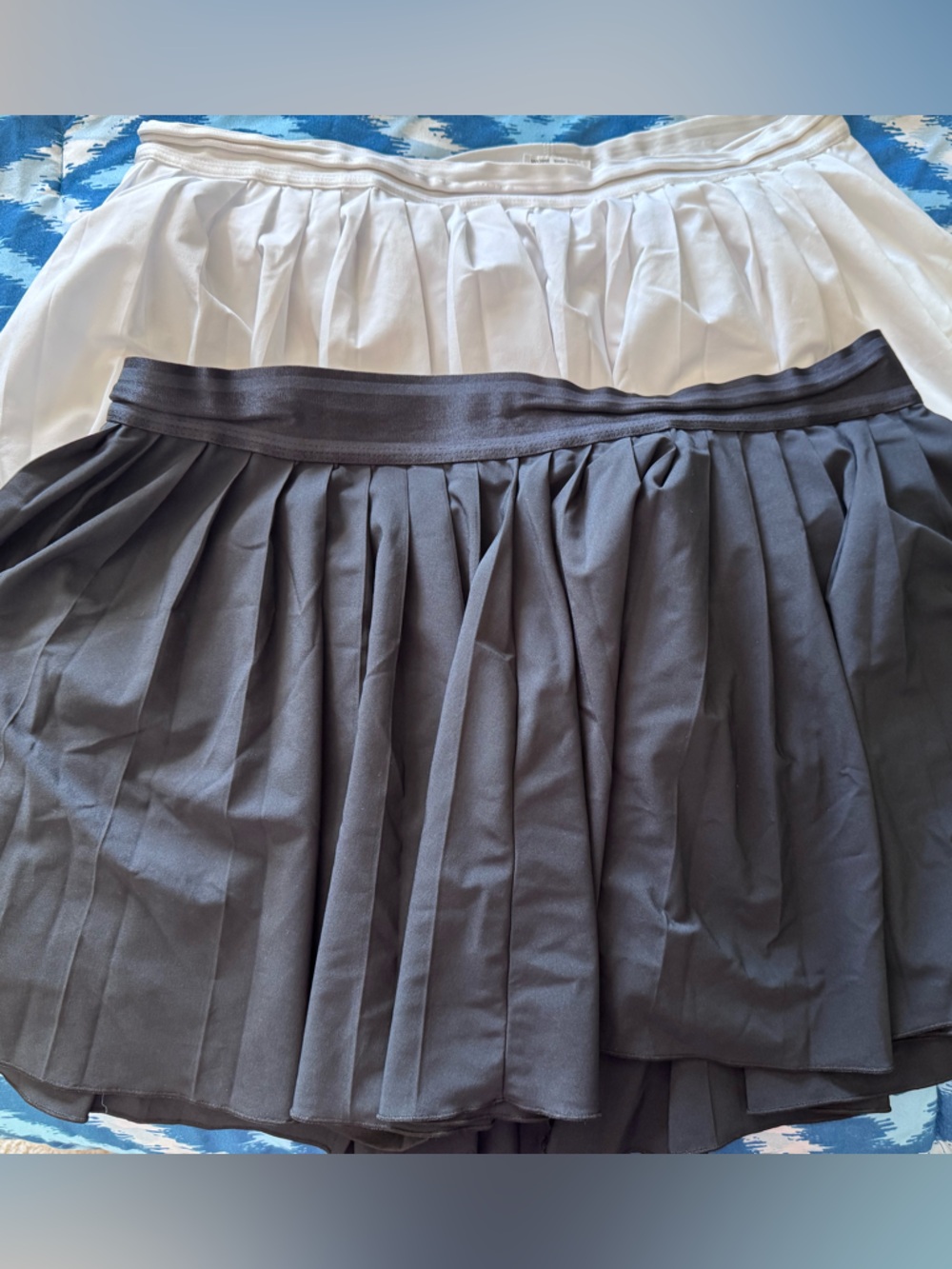 Two Pleated Women's Tennis Skirts - Black and White
